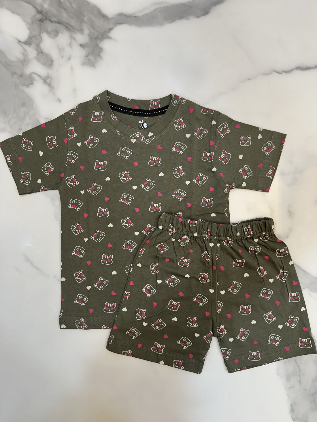 Olive Kitten Co-ords Set (Unisex)