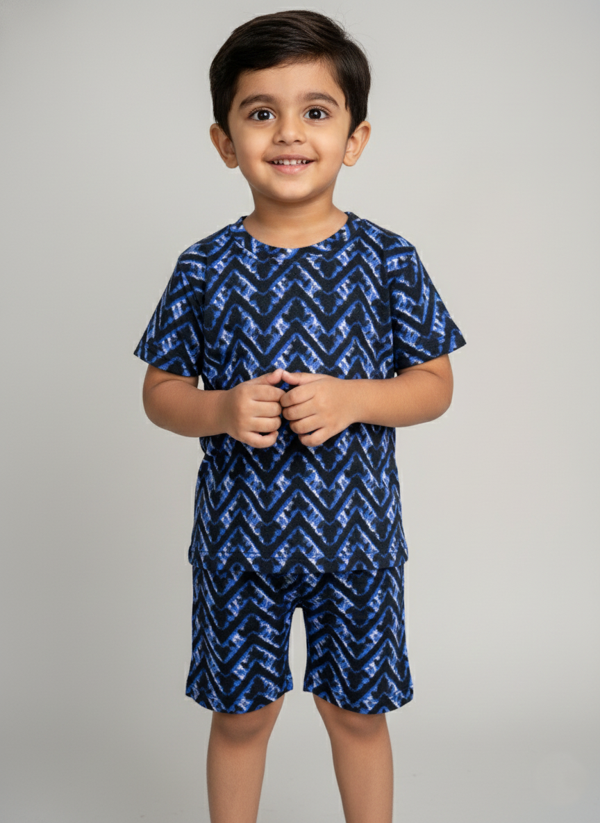 Dark blue zigzag Co-ords Set (Unisex)
