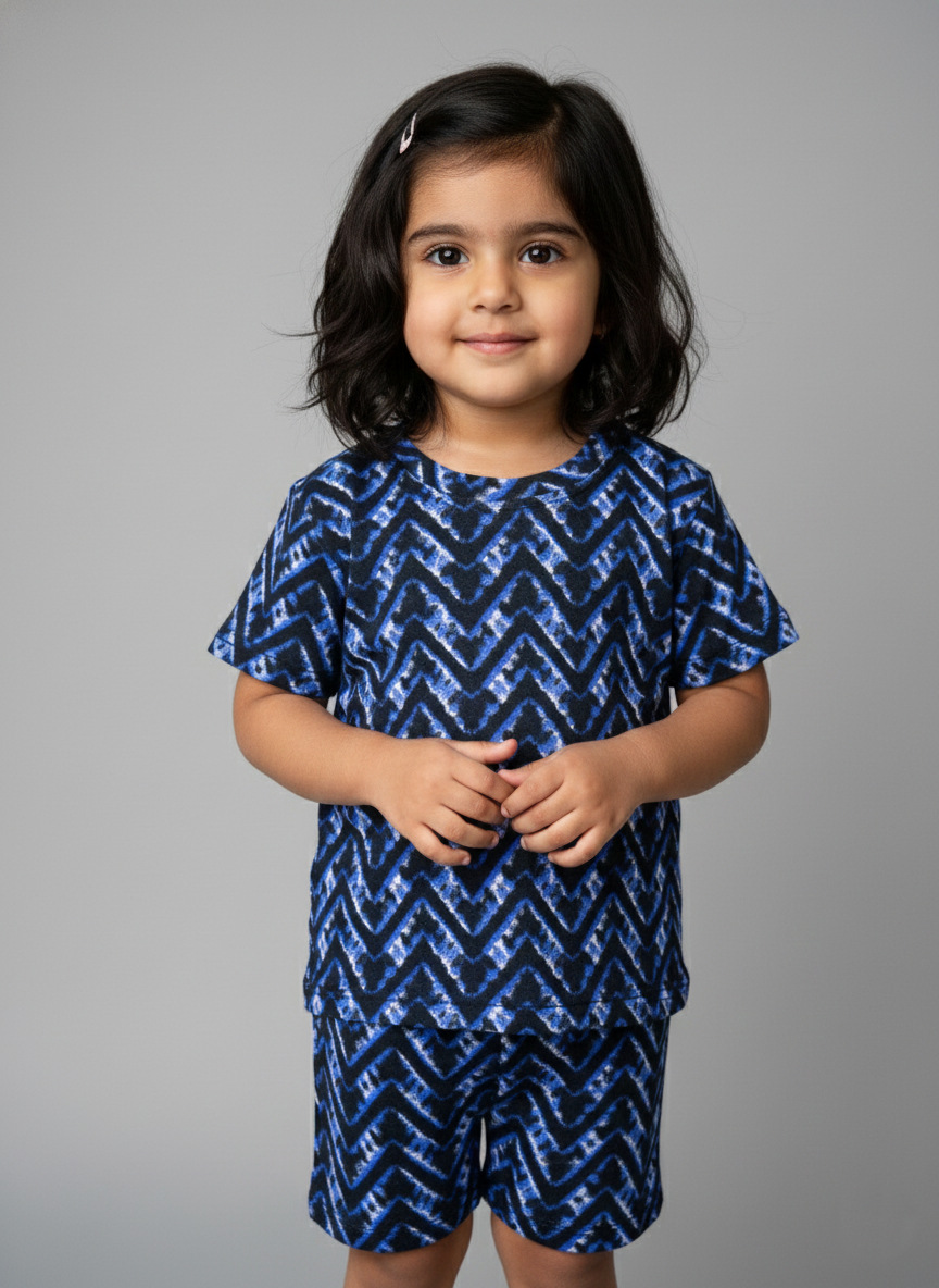 Dark blue zigzag Co-ords Set (Unisex)