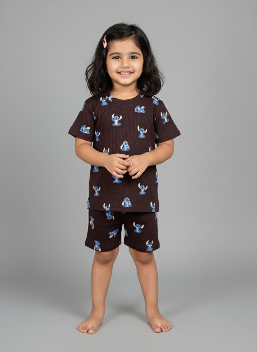 Stitch Coffee Brown Co-ords Set (Unisex)